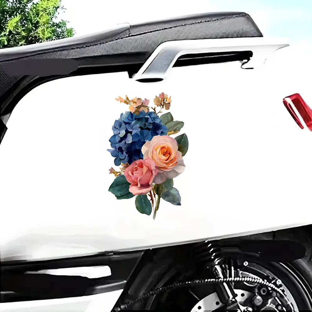 

Hydrangea Rose Decal, Waterproof Car Sticker, Exterior Decorative Accessories, Used for Motorcycle, Laptop, Window and More