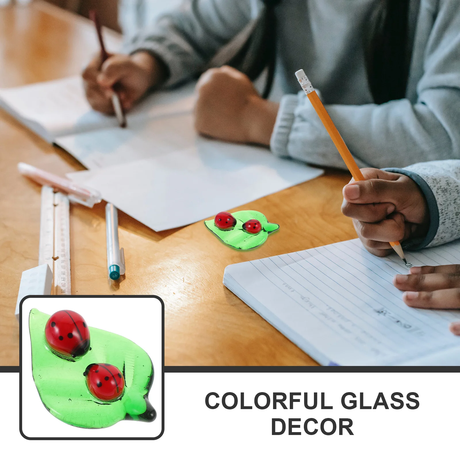 

Delicate Glass Craft Insect Decor Colorful Creative Desktop Adornment Exquisite Shaped Unique Tabletop Ornament