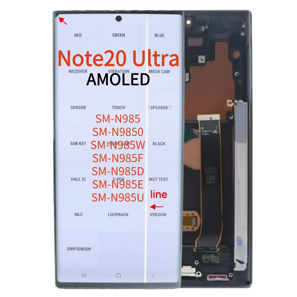 ORI AMOLED LCD For Samsung Galaxy NOTE20 ultra SM-N985B/DS N985F Touch Screen Digitizer Assembly Display