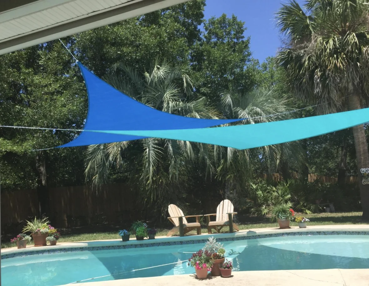 Factory direct sales supply 185GSM 10 * 10ft shading sail triangular shading sail beige