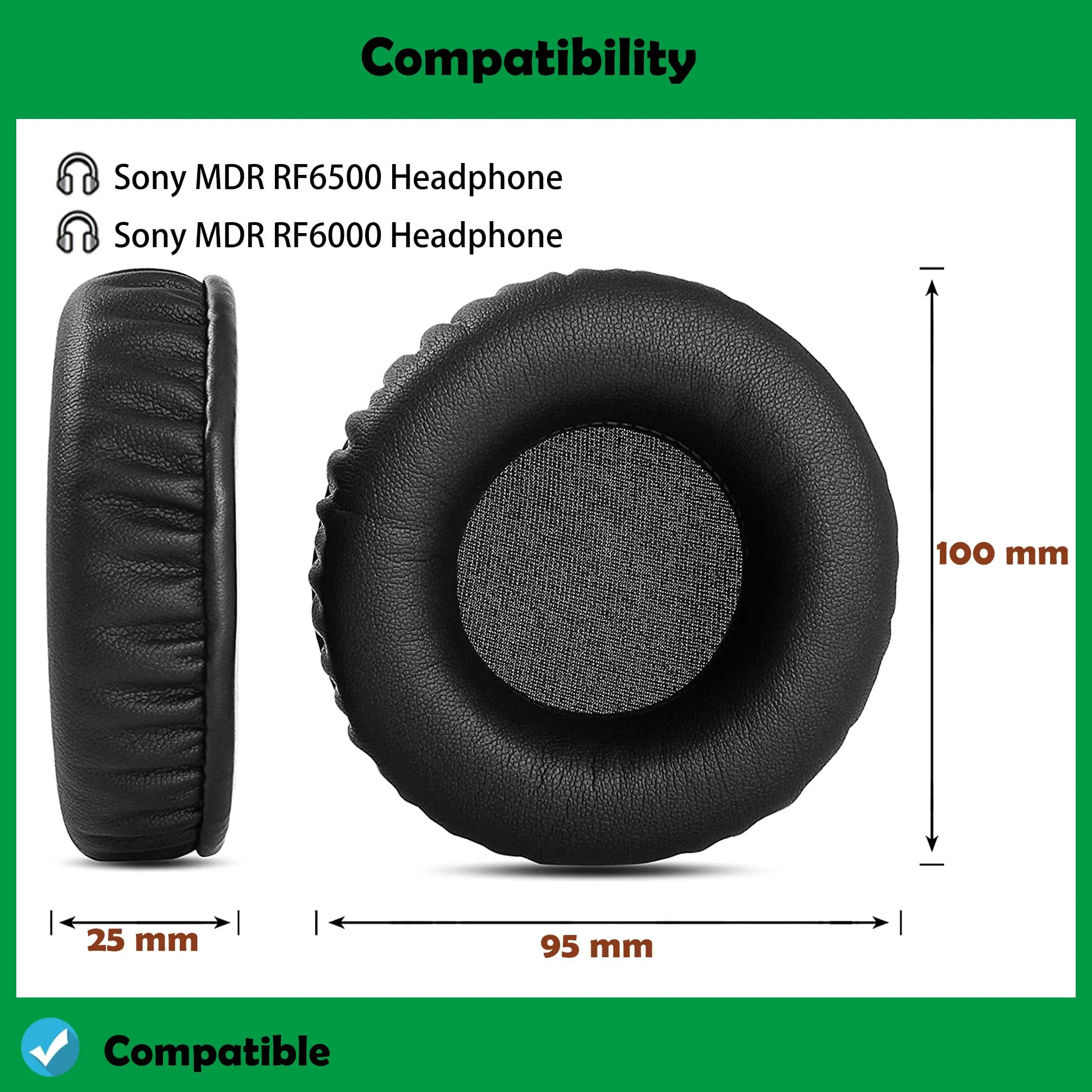 MDR-RF6500 Ear Pads Replacement- Compatible with Sony MDR-RF6500 RF6500 MDR RF 6500 MDR RF 6000 Headset Headphone