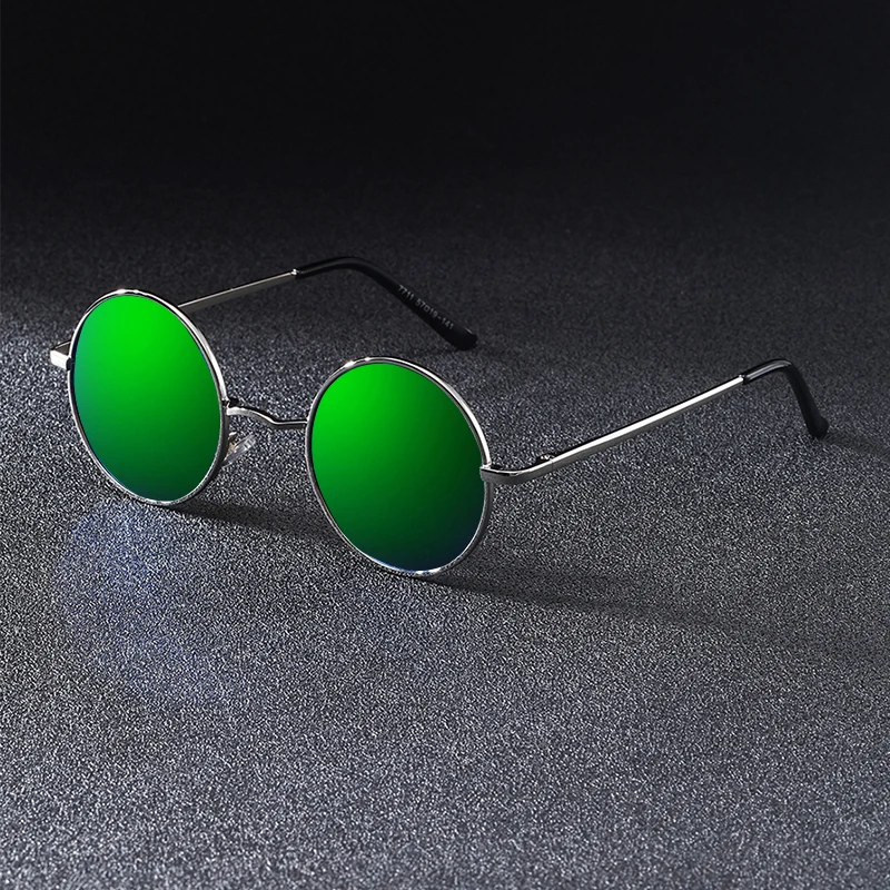 1 Stück modische Retro-Sonnenbrille mit rundem Rahmen, Unisex, geeignet für Partys, Musikfestivals und Street-Style-Fotografie – Detail 4