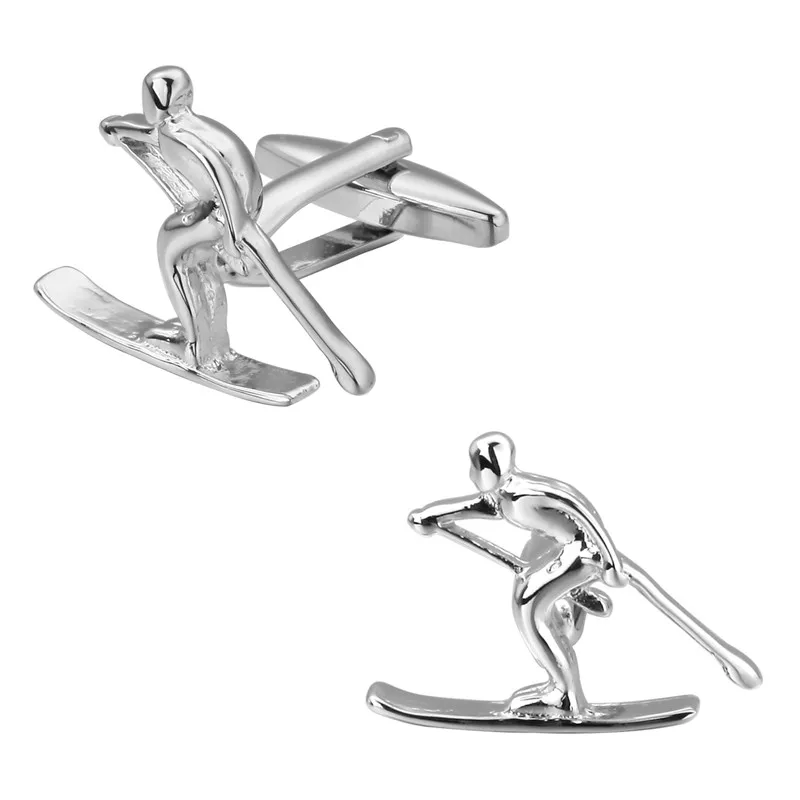 

High quality men's French shirt cufflinks metal classical Sports skiing cuffs buttons business suit accessories jewelry gifts