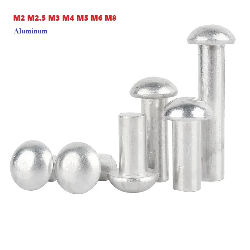 GB867 Semi-Round Head Aluminum Rivet Solid Rivet Round Cap Percussive Aluminum Rivet M2 M2.5 M3 M4 M5 M6 M8