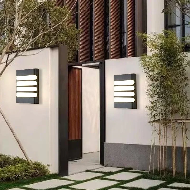 โมเดิร์นโคมไฟติดผนัง LED กลางแจ้งกันน้ํา IP65 สําหรับ Garden ทางเดินระเบียง Entryway Wall Sconce บ้านตกแต่งโคมไฟ Luster