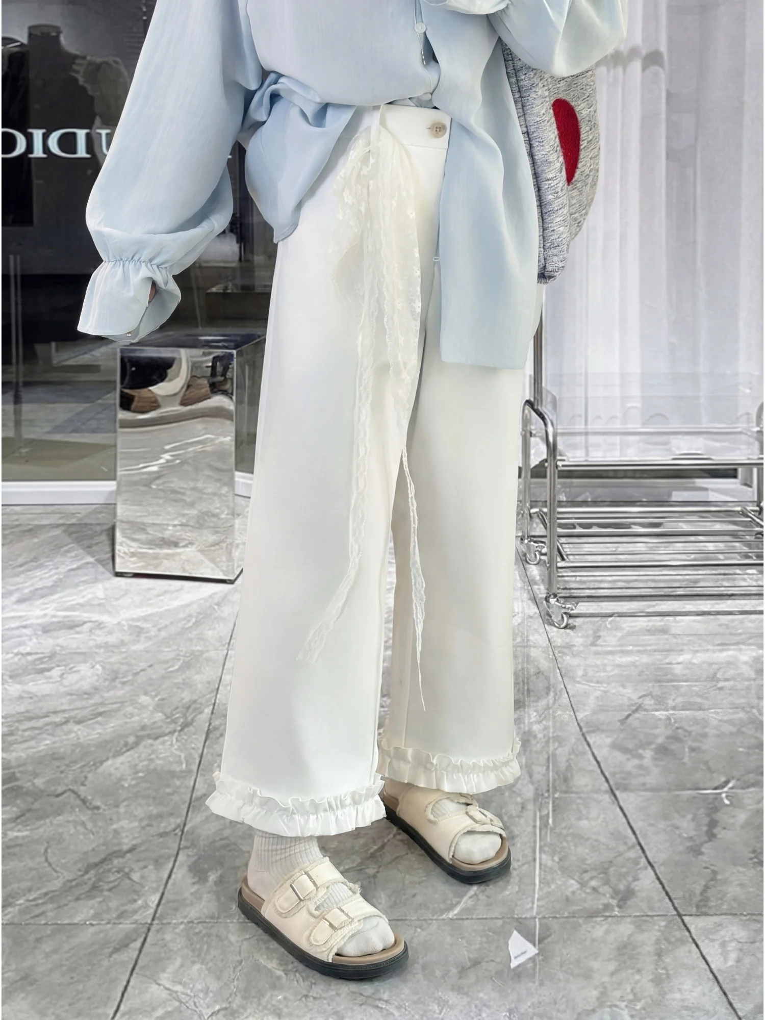 

plus Size Women's Long Pants Commute Style Slimming Concealing High Waist Wide Leg Pants Spring New Arrival Thick Sister