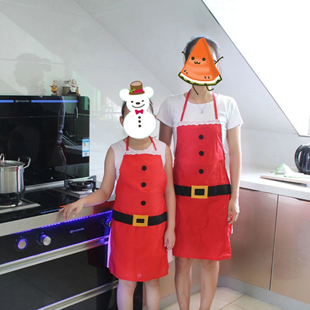 

Fashion Creative Christmas Themed Aprons Chef Apron Kitchen Supplies Festive Party Decor for Restaurant Home Cooking Baking (