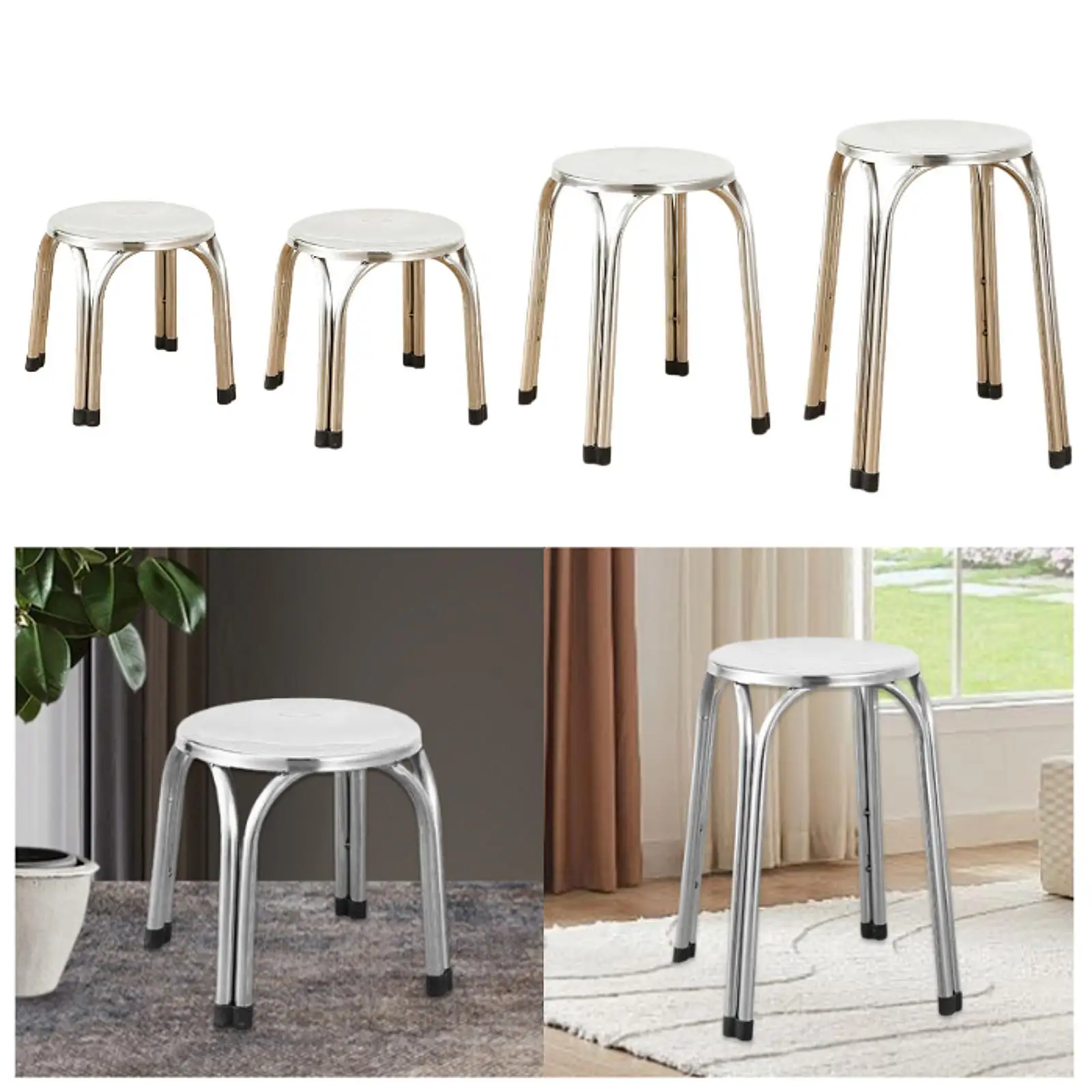 Stacking Stool Classroom Stools Stainless Steel Easy Clean Nonslip Portable