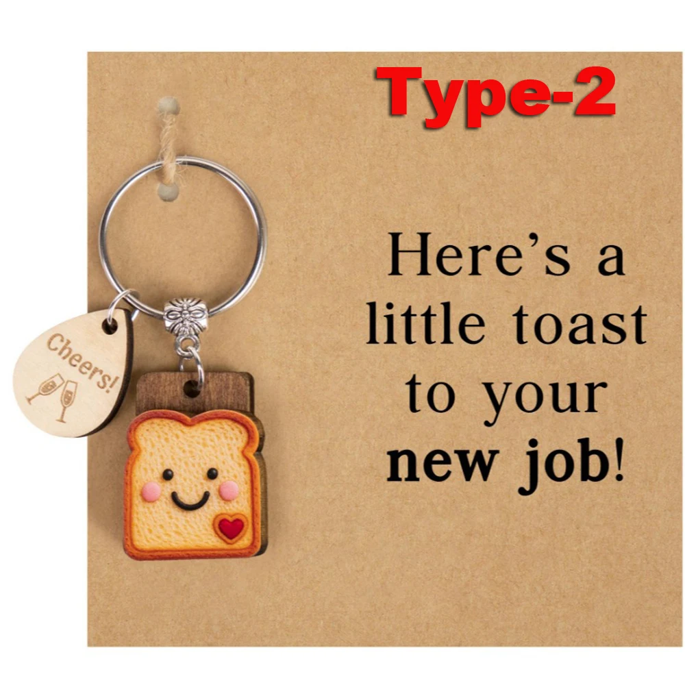 Inspirational Gifts for Women Toast Keychain, New Job Gifts for Friends as Next Chapter Jewelry, Coworker Leaving Persent