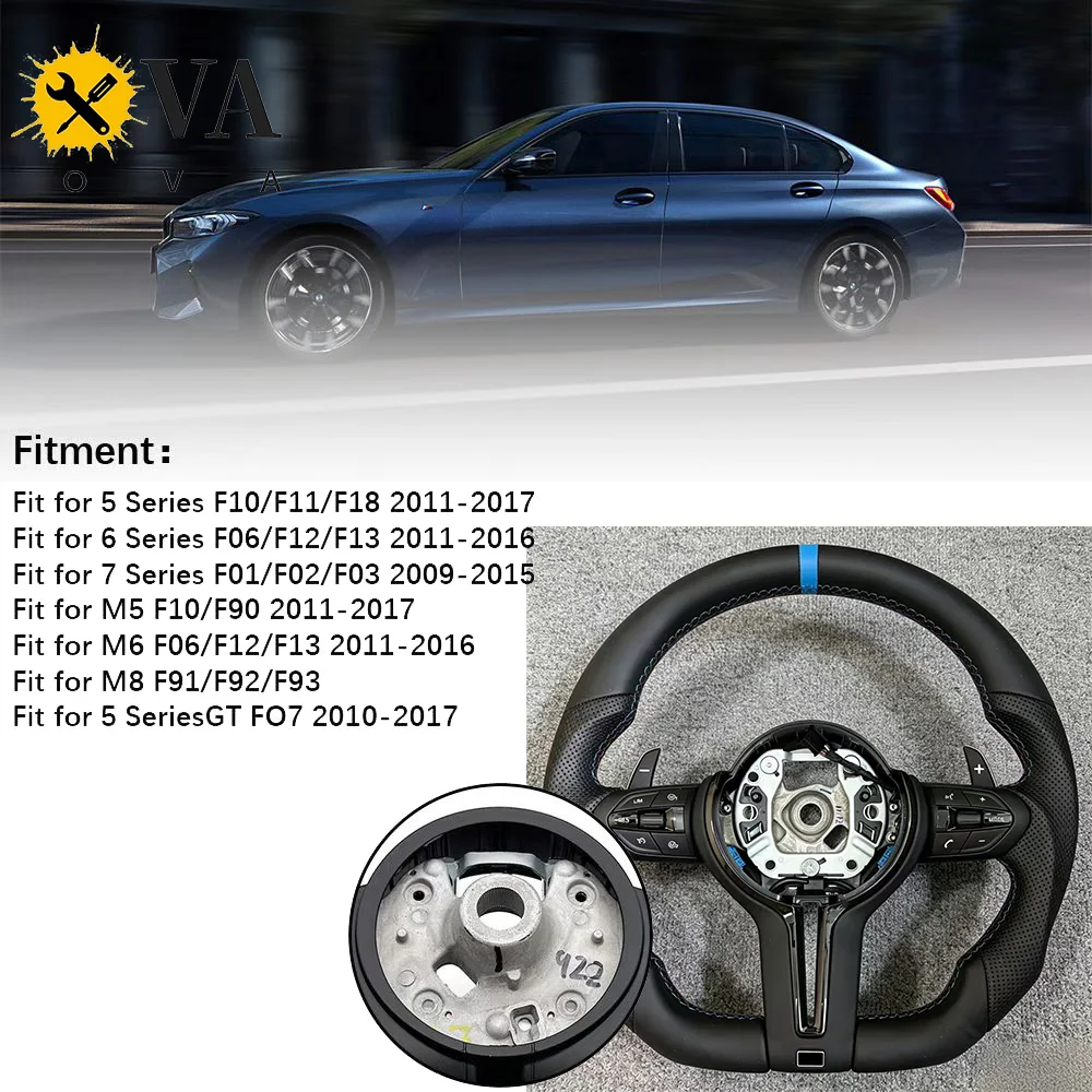 For BMW F30 F10 F15 F36 F20 F22 F25 F32 M3 M5 E84 E87 E70 E90 E91 Leather Car Steering Wheel image 3