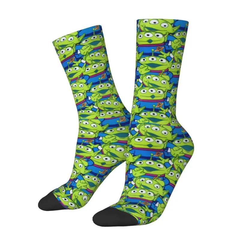 

Custom Fashion Printing Green Aliens Toy Story Socks for Men Women Stretchy Summer Autumn Winter Crew Socks