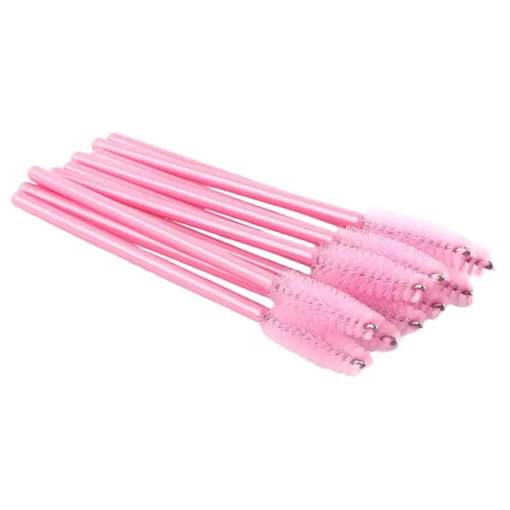 500 Pcs Disposable Eyelash Brushes Mascara Wands Eye Lash Eyebrow Applicator Cosmetic Makeup Brush Tool Kits (pink)