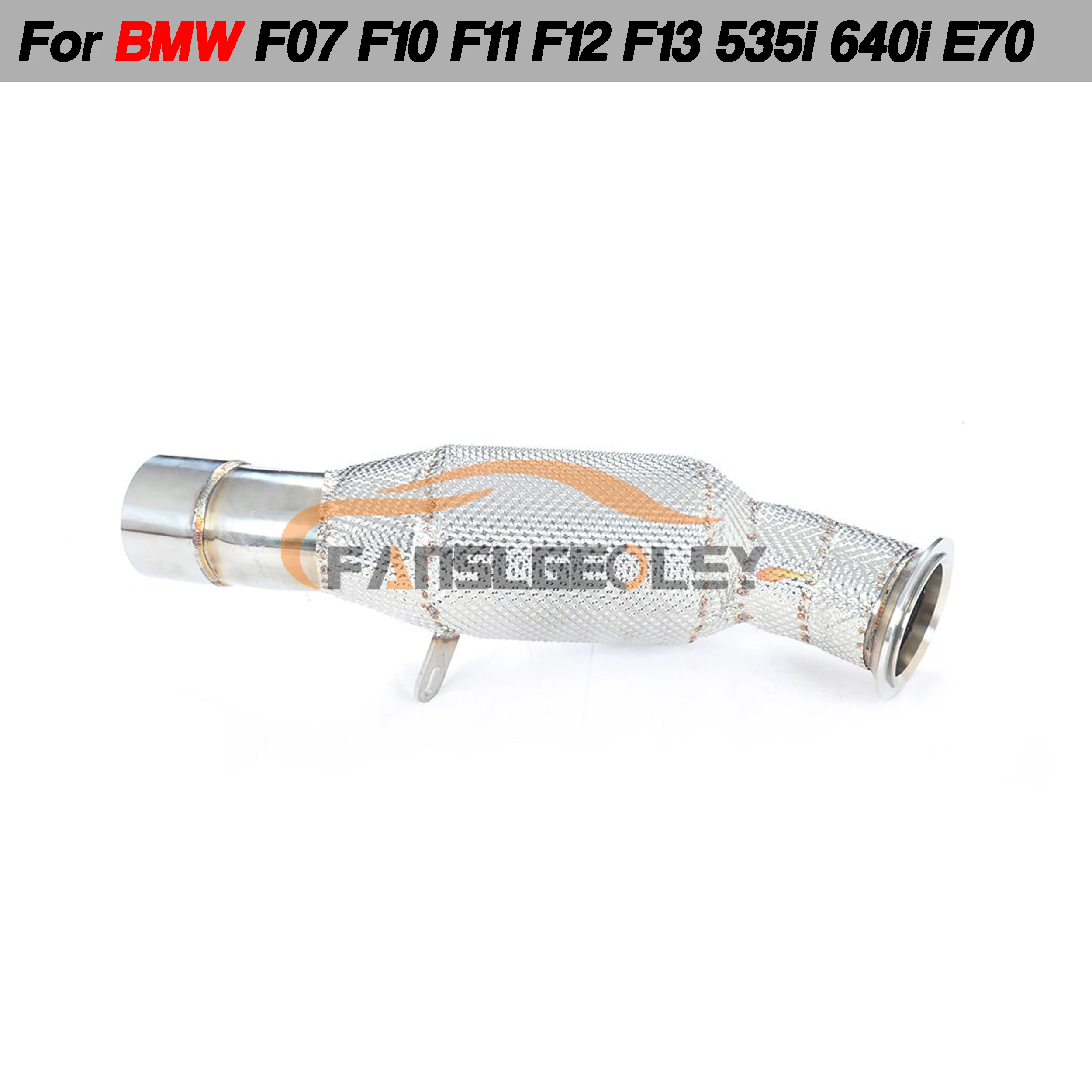 

For BMW 535i 640i X5 X6 Steel Downpipe Performance Exhaust System With Heat shield and catalytic converter Headers
