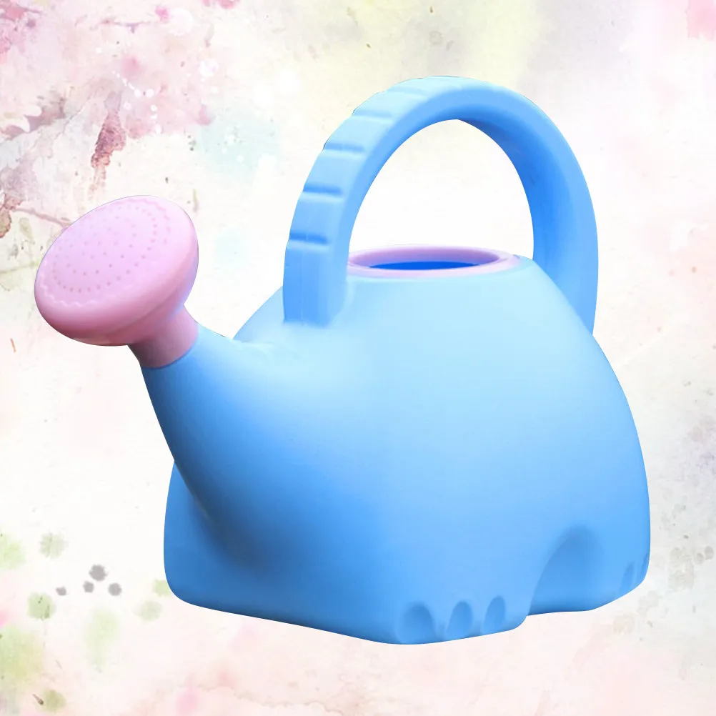 1Pcs Cartoon Elephant Watering Pot 1.5L Sky-Blue Pink Kids Gardening Indoor Outdoor Watering Can for Plants Children