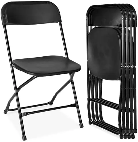 Best Choice Products Set of 4 Plastic Folding Chairs, Portable Stacking Indoor Outdoor Seating for Home, Yard, Garden, Parties,