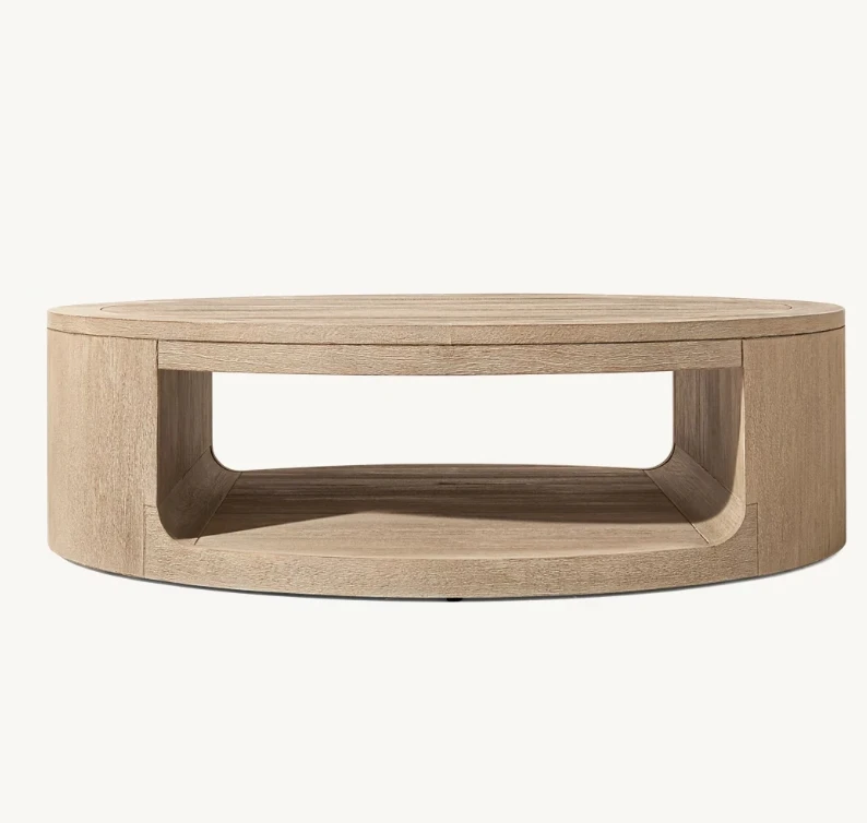 

Garden Patio Side Table Teak Solid Wood Coffee Table OSLO OPEN TEAK ROUND SIDE TABLE