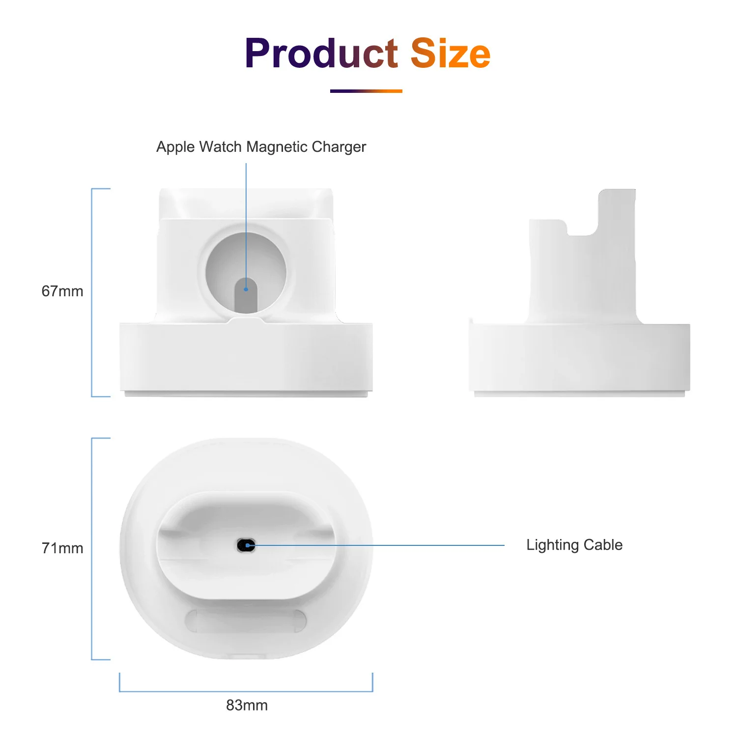 New Upgraded 2-in-1 Silicone Stand for Apple Watch iphone  for Airpods Charging Base for iwatch Night Dock