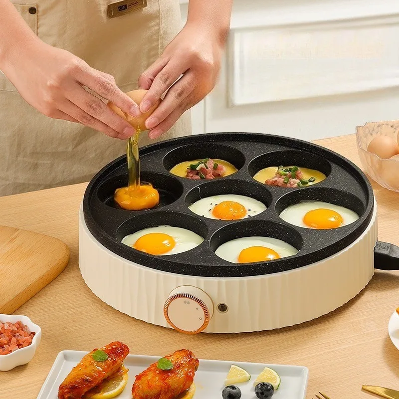 

Домашние и коммерческие сковороды с семью отверстиями, фритюрницы с подставкой, сковороды с антипригарным покрытием, полностью автоматические фритюрницы для яиц для завтрака
