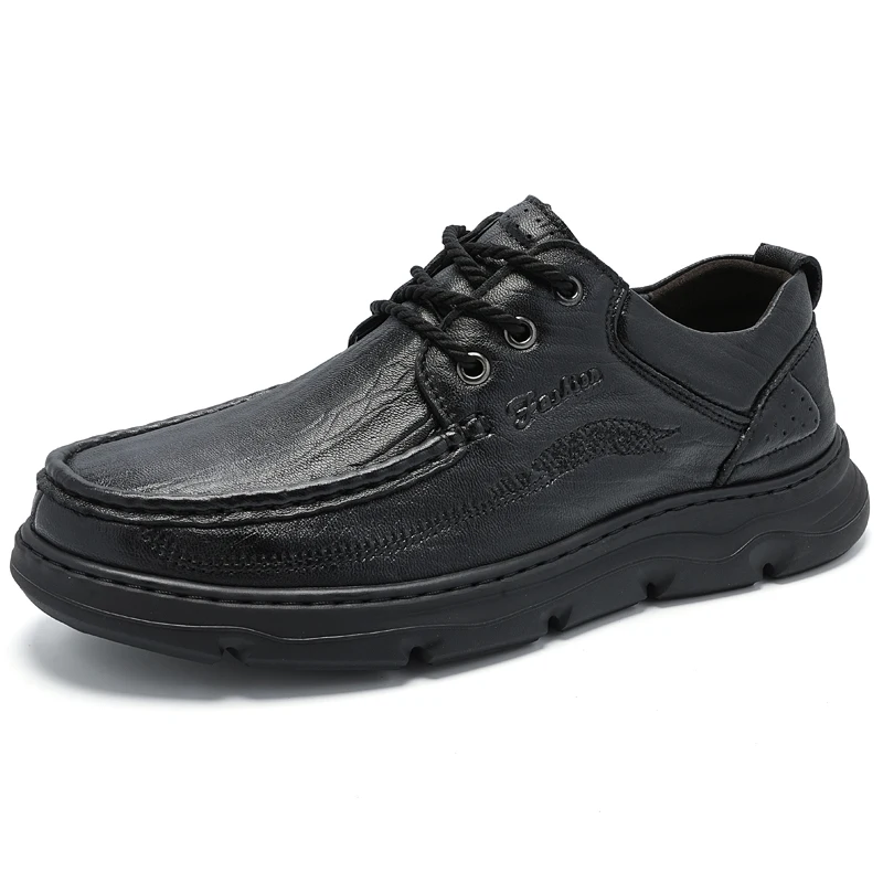

Handmade Casual Shoes for Men Loafers Light Genuine Leather Man Moccasins Outdoor Platform Driving Shoe Lace Up Flats Sneakers
