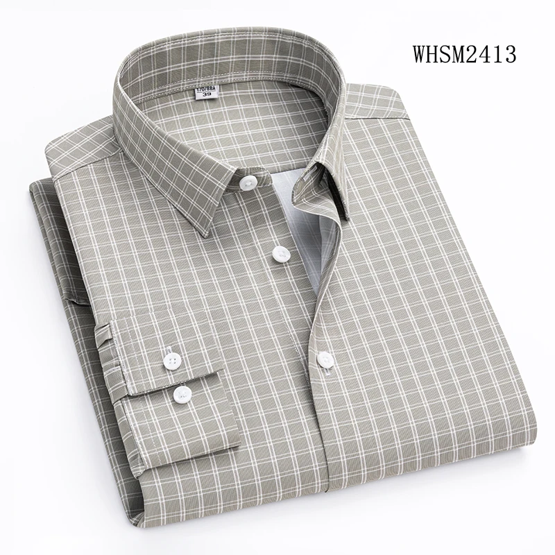 

S-4XL Casual Men Shirt Long sleeves Slim Fit Easy Care Business Shirt Men Long sleeves Formal Social Soft Cozy
