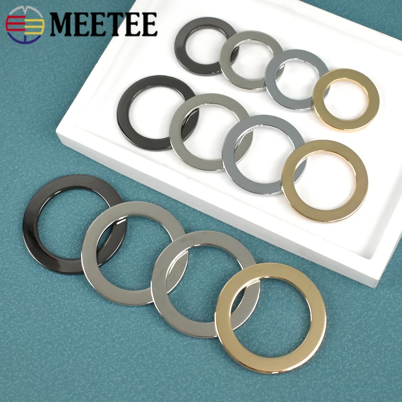 10Pcs 15/19/31mm Flat Metal O Ring Buckles for Bag Strap Webbing Chain Clasp Handbag Belt Hooks Loop DIY Hardware Accessories