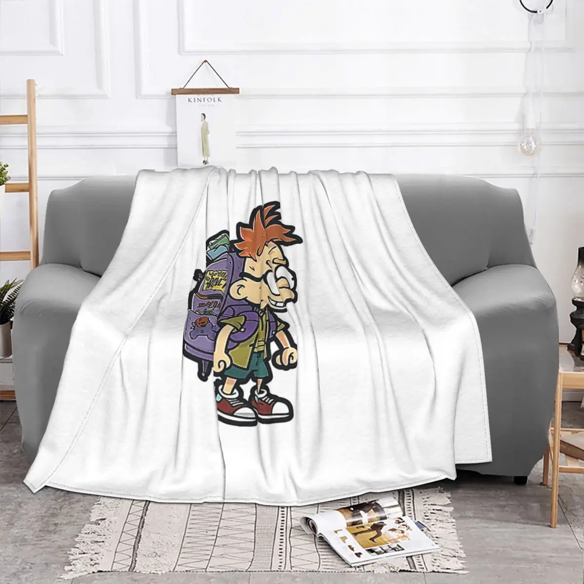 Mad Rugrat Walking Rugrats Ultra-Soft Micro Fleece Blanket Black Flannel Blanket