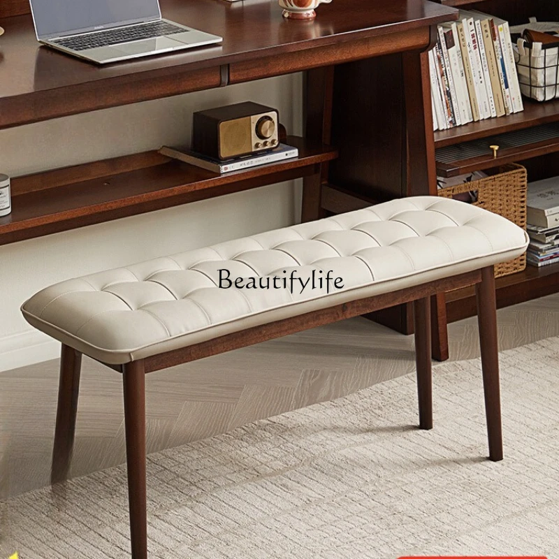 

**Soft bag solid wood bench entry shoe changing stool