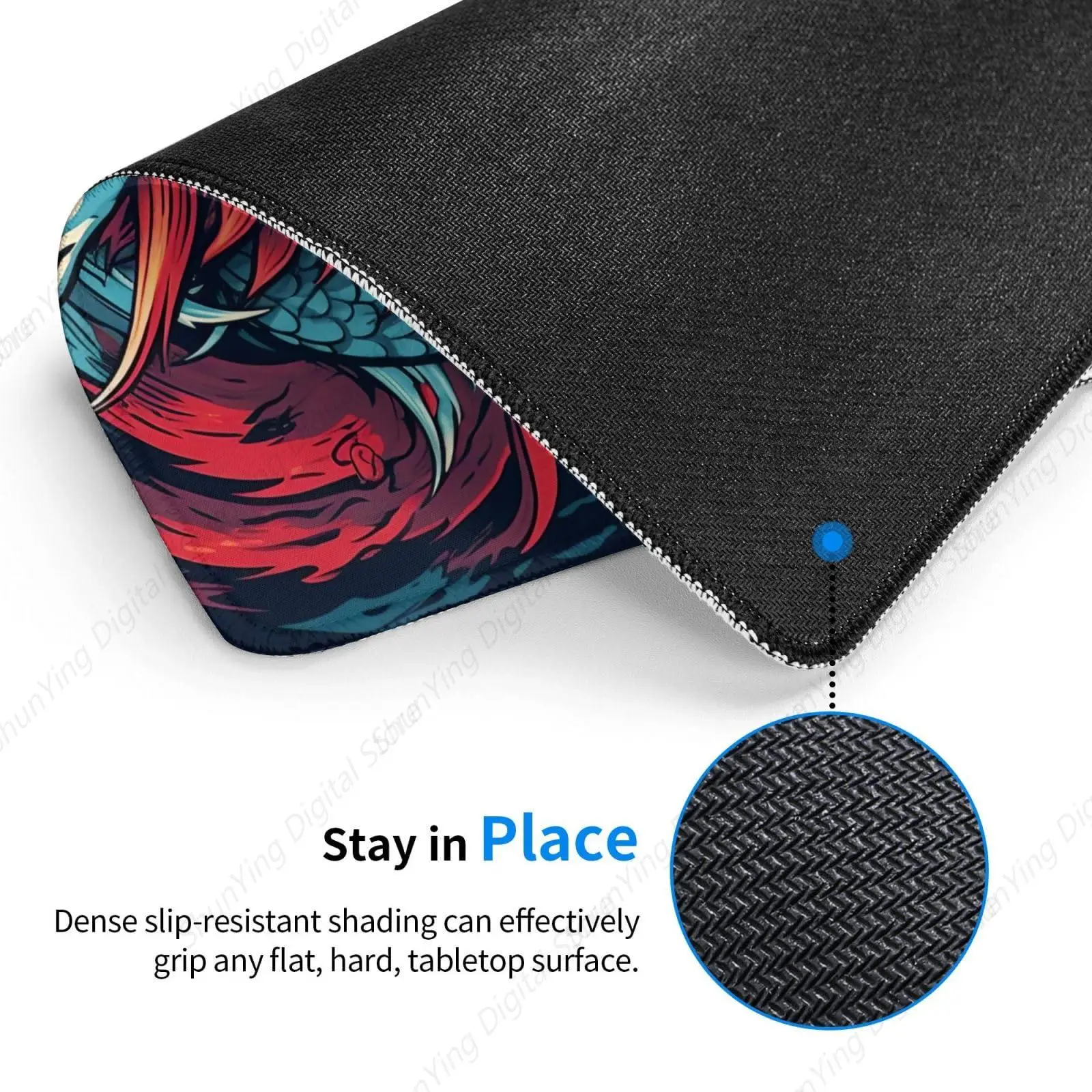 Dragon Punk Pattern Mouse Pad Non Slip Rubber Base Gaming Mouse Pad Suitable For Office Mouse Pads On Computers And Laptops