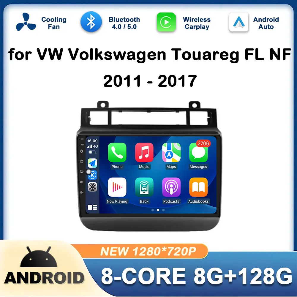 

for VW Volkswagen Touareg FL NF 2011 2012 - 2017 GPS Navigation Car DSP Stereo Wireless Carplay Radio Audio Player Head Unit BT