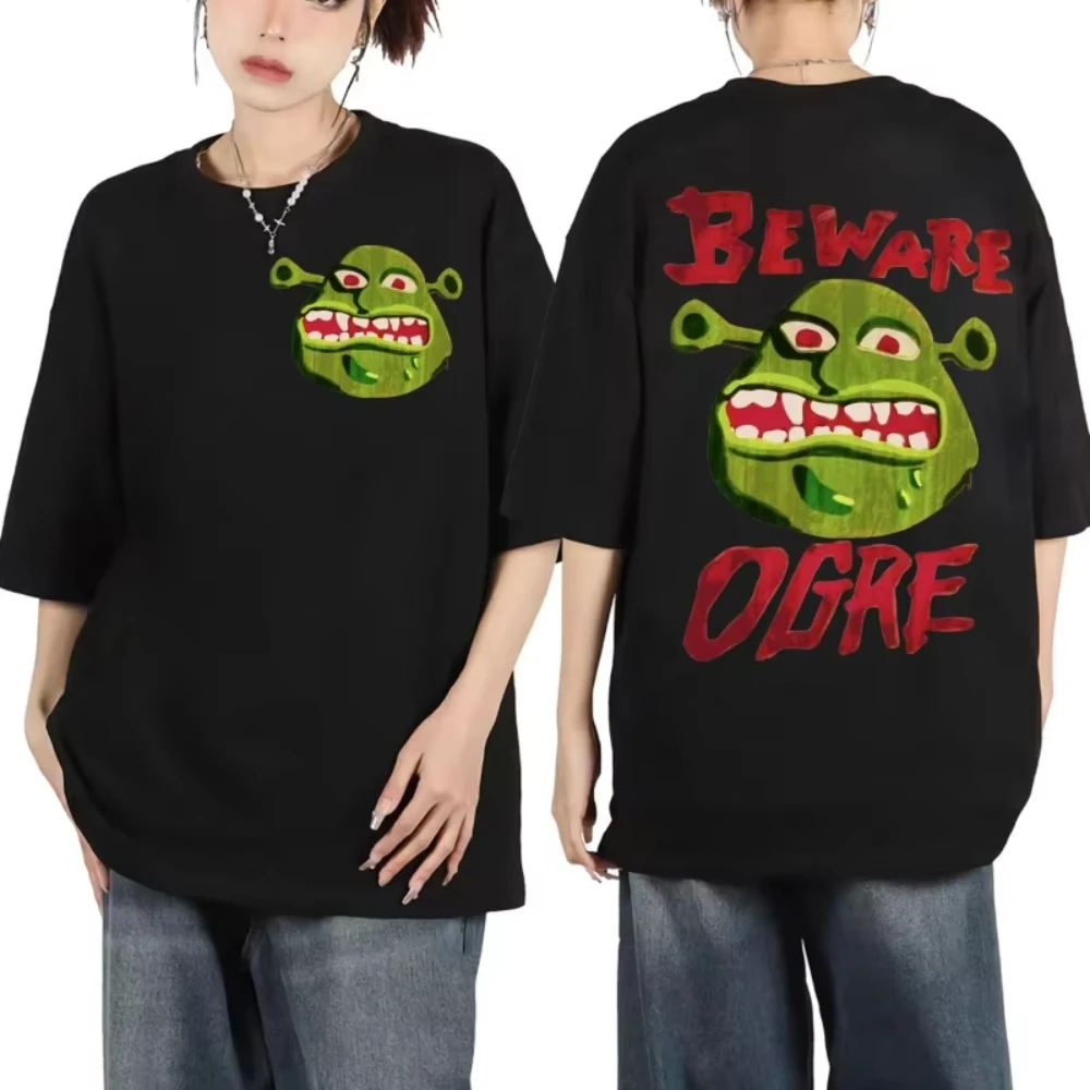 Camiseta gráfica Retro Shrek, camiseta de manga corta de estilo gótico, ropa de calle Unisex, top adecuado para todas las estaciones, camisetas gráficas