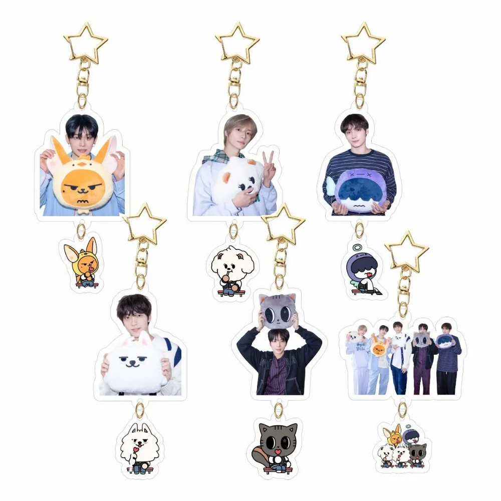 

Kpop Korean Idol Group's New Cartoon Acrylic Keychain SOOBIN YEONJUN BEOMGYU TAEVNet HUAENINGKAI Cute Photo Keychain Fans Gift