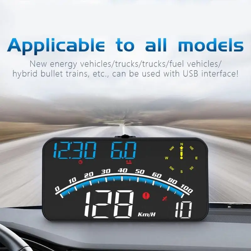 M76E Auto-Head-Up-Display, Echtzeit-Fahrdatenbildschirm mit großen Ziffern, Richtungsanzeige, USB-Stromversorgung – Detail 4