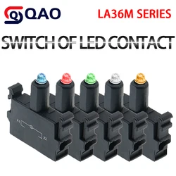 LA36M LED Indicator Contact Module Red Blue Yellow White Green 12V 24V 36V 48V 220V 380V for Illuminated Button Switch Accessory