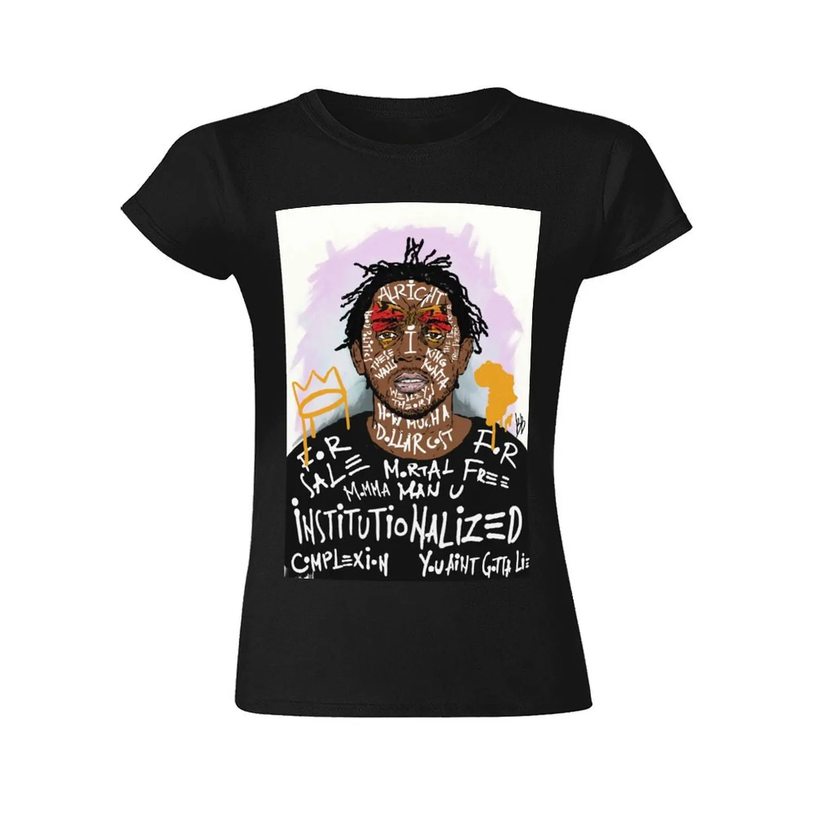 Camiseta de Kendrick Lamar para mujer, camisa de anime con estampado de animales