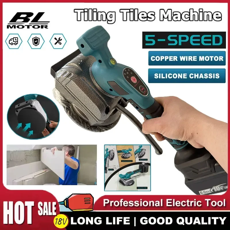 

Аккумуляторный инструмент для укладки плитки Makita с 5-ступенчатой регулировкой скорости, для напольной и настенной плитки, с функцией вибрационного выравнивания, 18В.