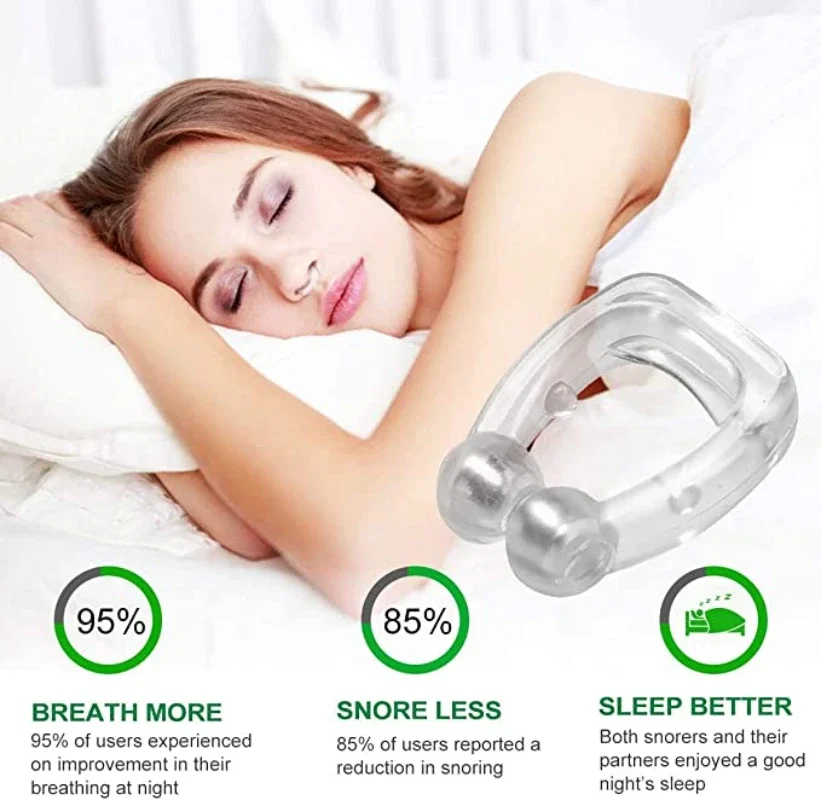 2/4/6/12/24pcs Magnetic Anti Snore Device Silicone Nose Clips Magnetic Sleep Tray Sleeping Easy Breathe Apnea Guard NightDevices