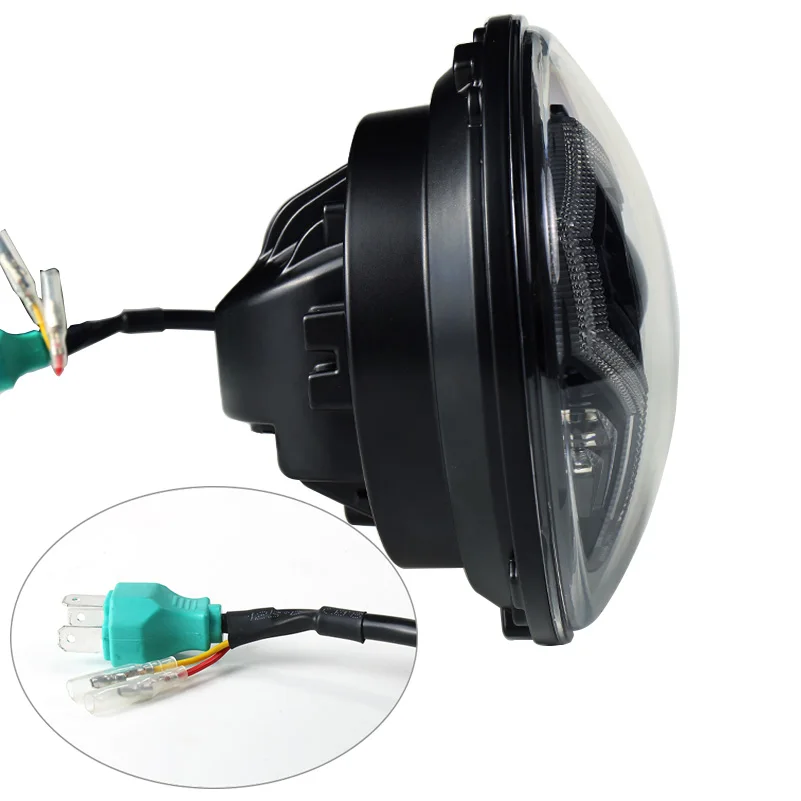 2 pcs Car 7 Inch Led Headlight DRL Halo Amber Turn Light For Jeep Wrangler JK TJ CJ LJ Lada Defender Suzuki Hummer Headlamp.
