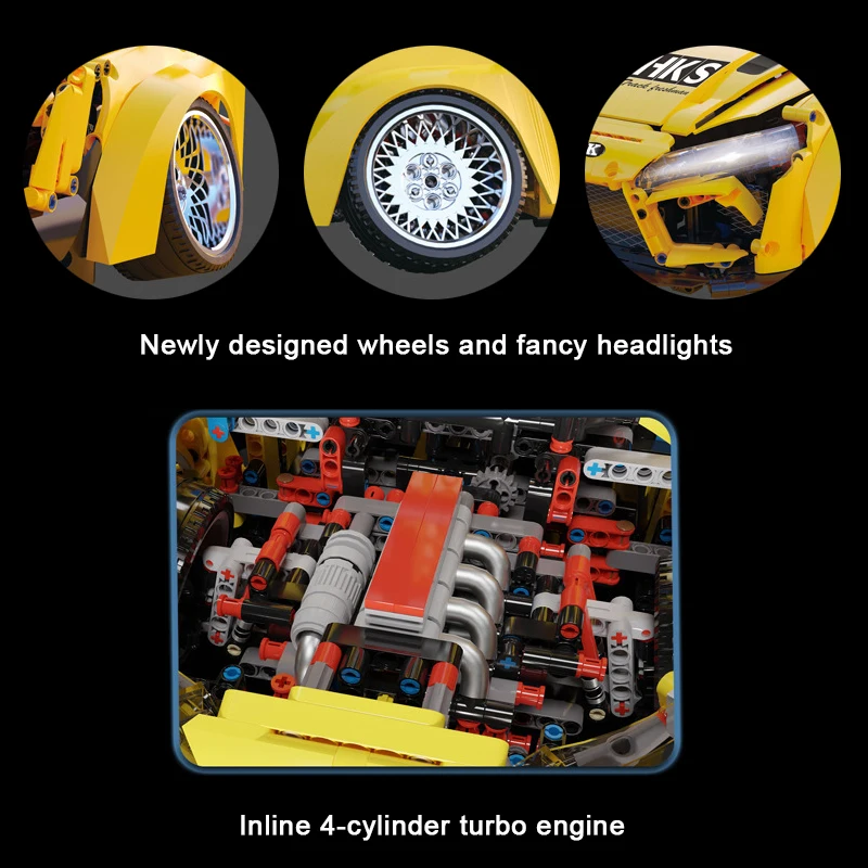 2628pcs Technical RC Supercar Supra Model Building Blocks Assembling Car Vehicle Bricks Diy Toys for Children Birthday Gift Set