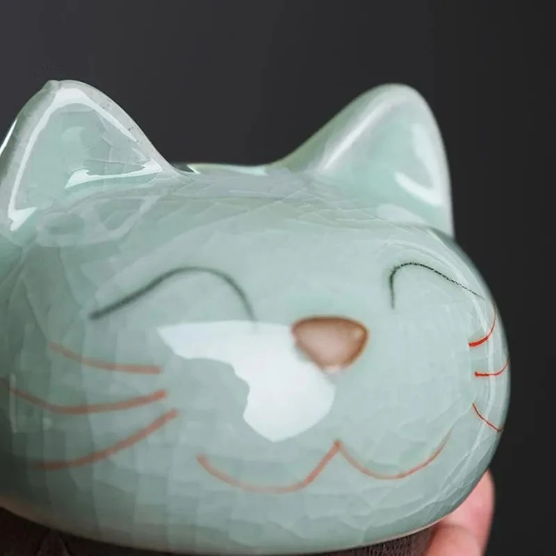 1 ceramic animal shaped storage jar classic cat candy tea dried fruit moisture-proof storage jar