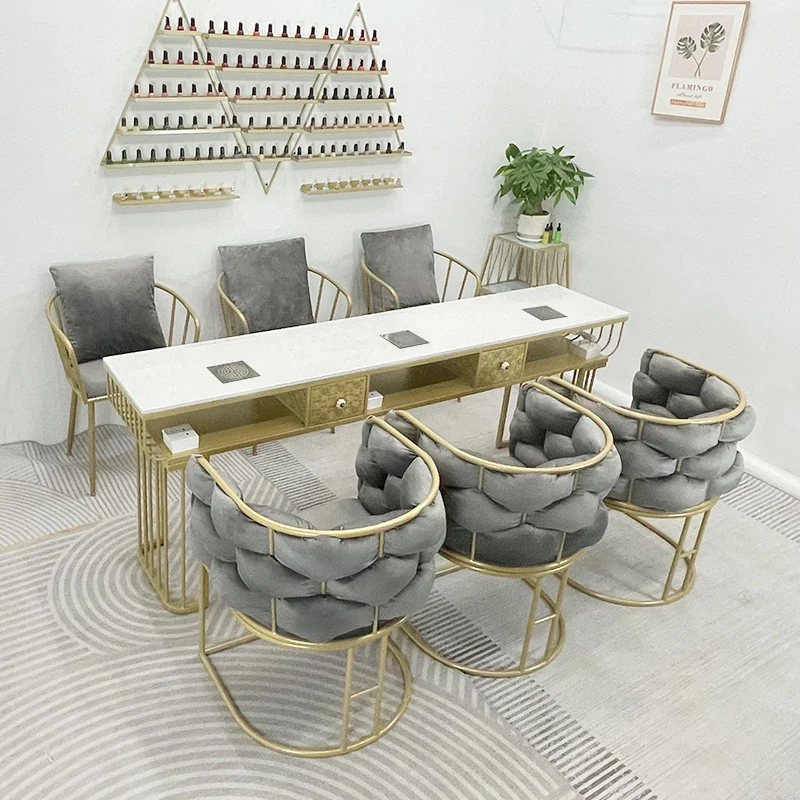 Japanese style nail table and chair set, fashionable single and double table and chair, nail table, light luxury manicure table