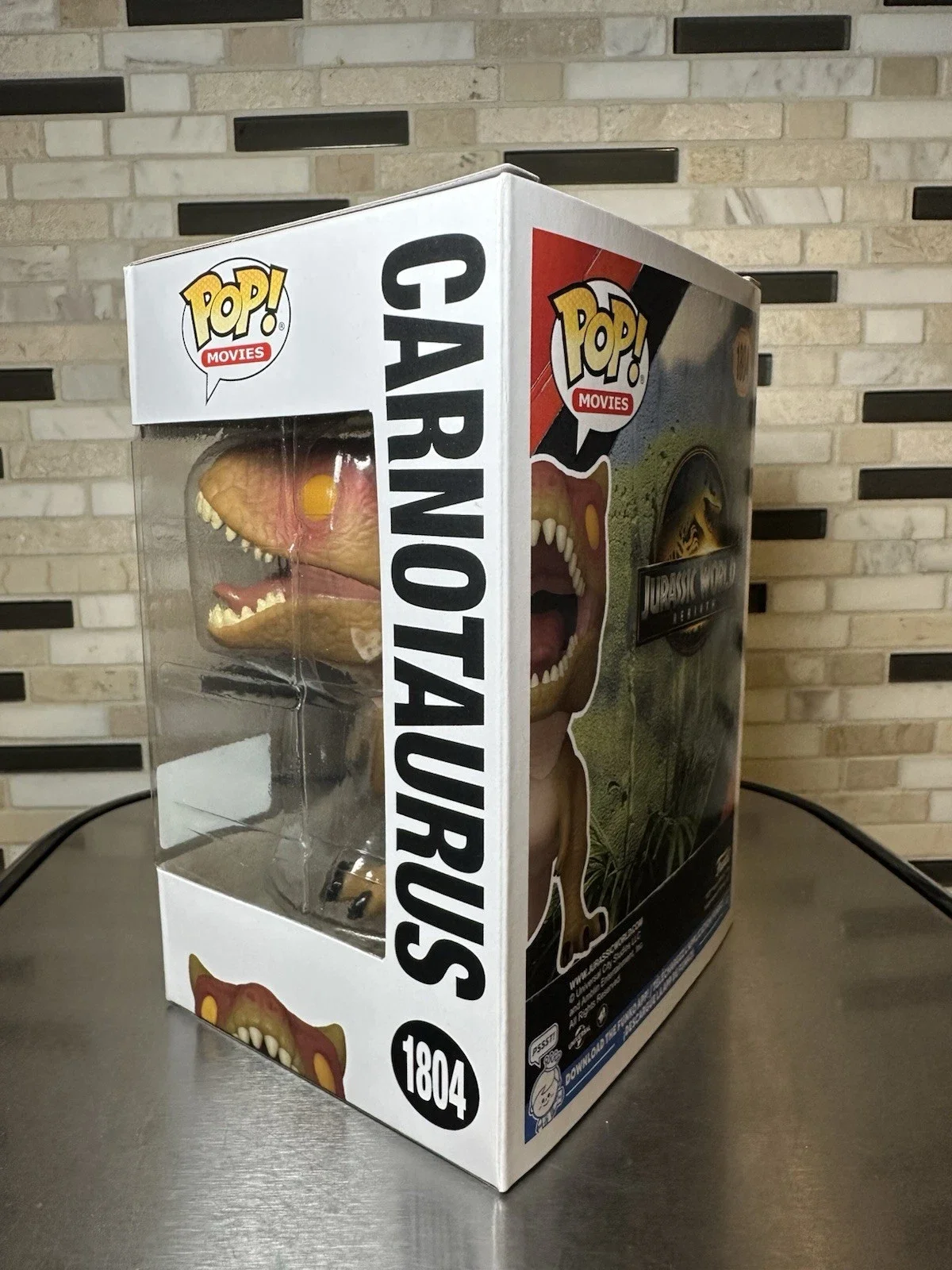 Funko Pop Jurassic World: إعادة الميلاد Carnotaurus 1804 أرقام 3.9 بوصة ديناصور الفينيل الشكل تحصيل طبعة محدودة لعبة هدية