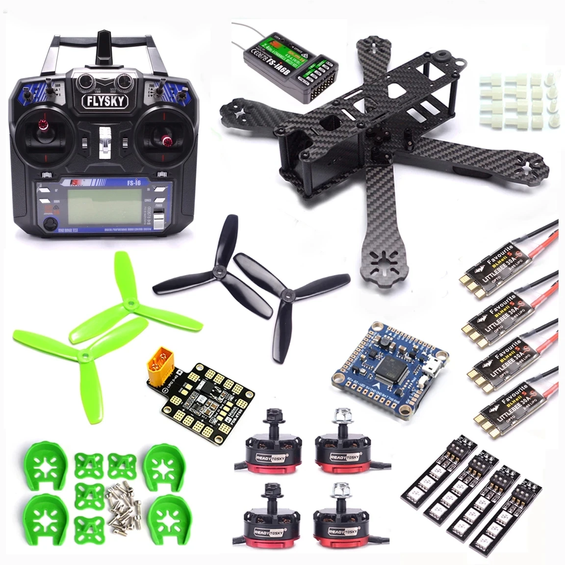 QAV-R 220mm 220 Carbon Fiber Racing Drone Quadcopter F4 V3S Plus Flight Control RS2205 2300KV LittleBee 30A-S ESC BLHeli I6