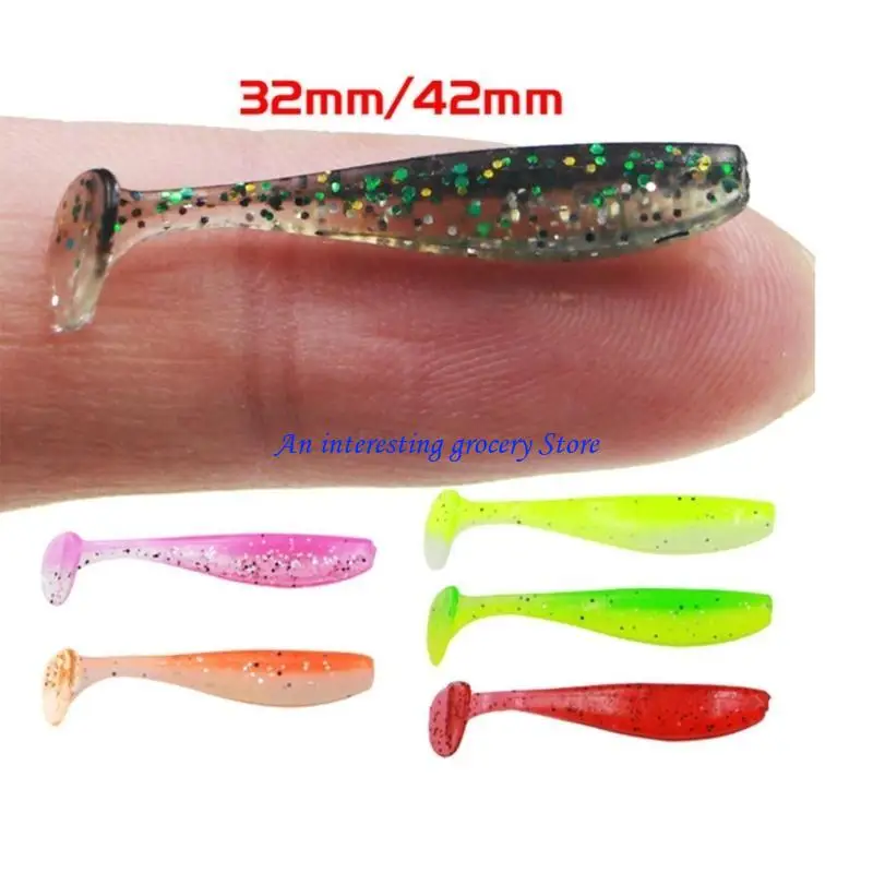 652d 10pcs 소프트 루어 벌레 미끼 작은 물고기 꼬리 수영 베이트 루어 낚시 미끼