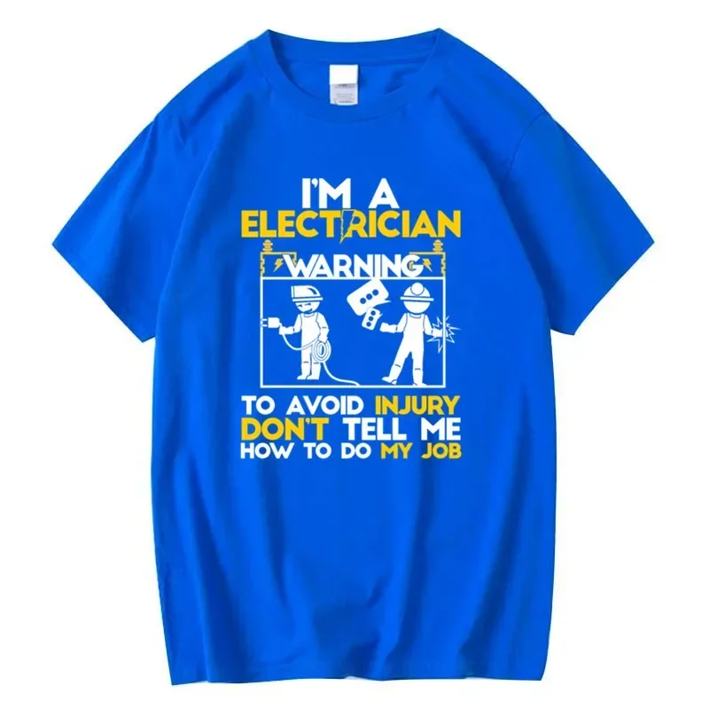 Men Tees Plus Size harajuku Men's Don't Tell Me How To Do My Job Electrician Washed Vintage T-Shirt Men Cotton Funko Pop Tshirts