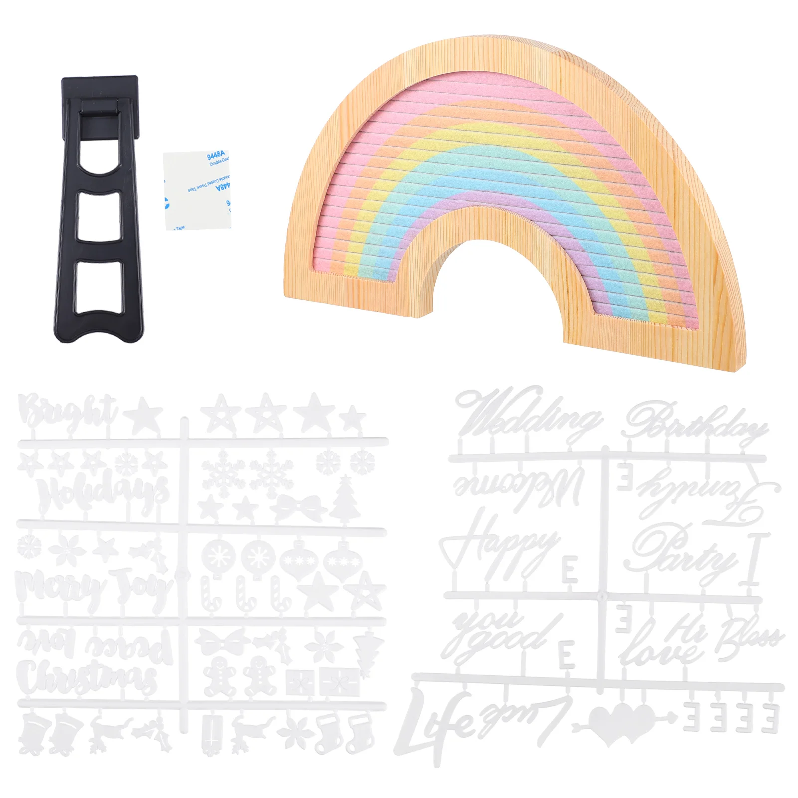 Self Adhesive Notice Board DIY Felt กรอบ Rainbow ตัวอักษรตกแต่งตกแต่งตัวอักษรข้อความป้าย