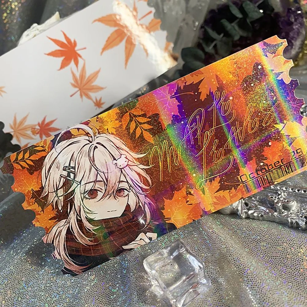 Genshin Impact Zhongli Xiao Wanderer Hu Tao Yae Miko Kazuha Venti Laser Ticket Excellent Colored Light Anime Game Gift for Girls