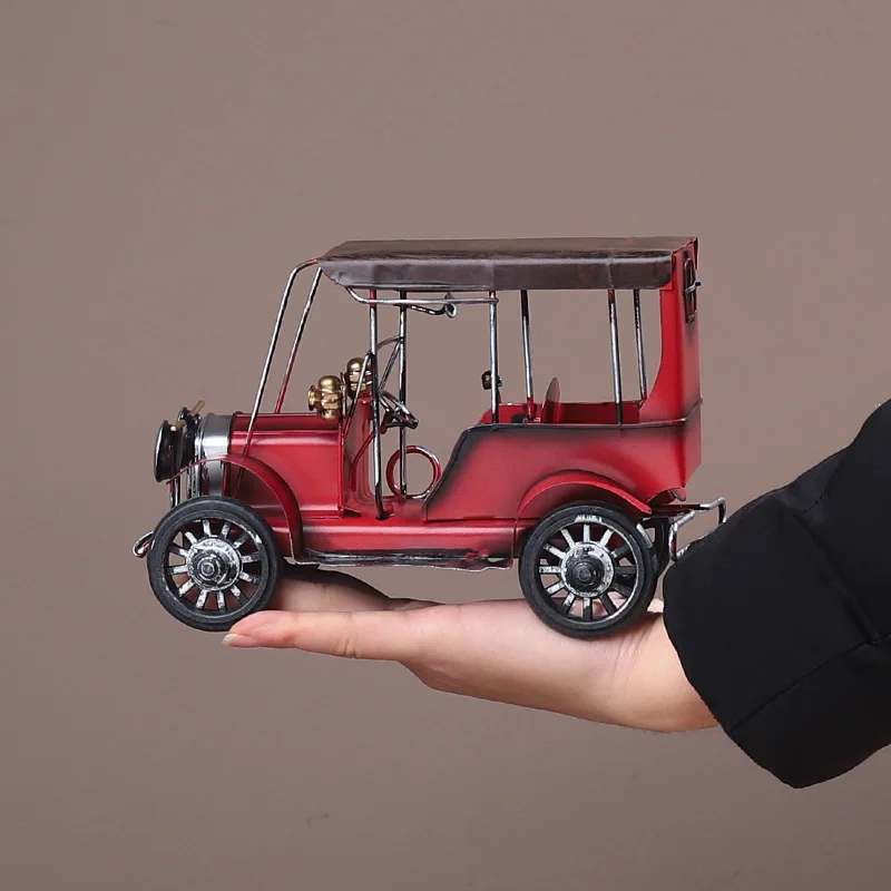 Retro Nostalgic Tin Antique Car Model Art Creative Home Decoration Desktop Ornament Valentine's Day Boy Friend Gifts