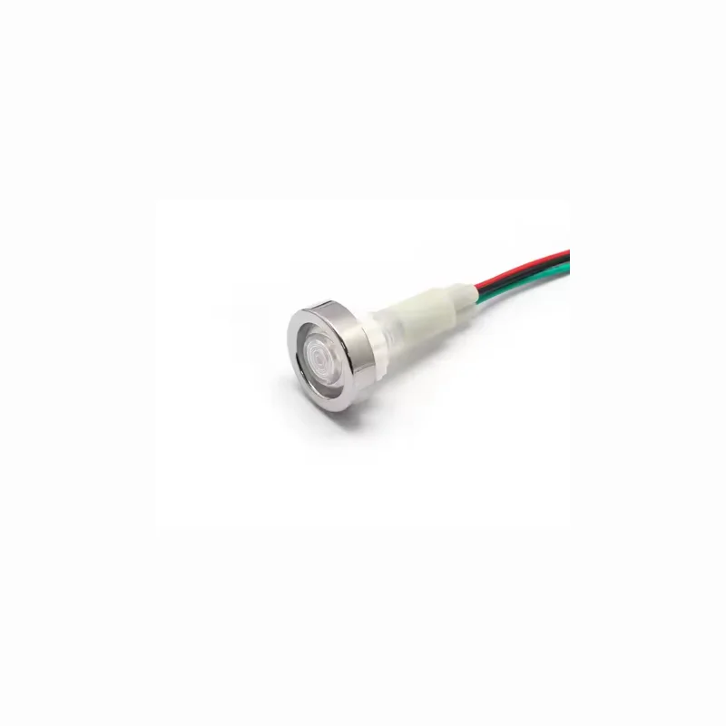 106V 20mA White & Red Coffee Machine Panel Indicator Light with Wire Leads