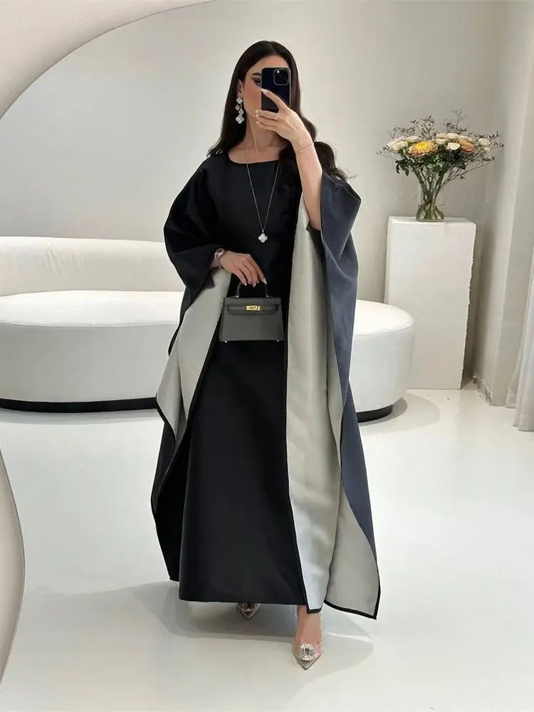 Eid Fashion Satin Abaya Dubai Luxury Muslim Modest Dress Islam Clothing Abayas For Women Kaftan Robe Femmes Musulmane Kebaya