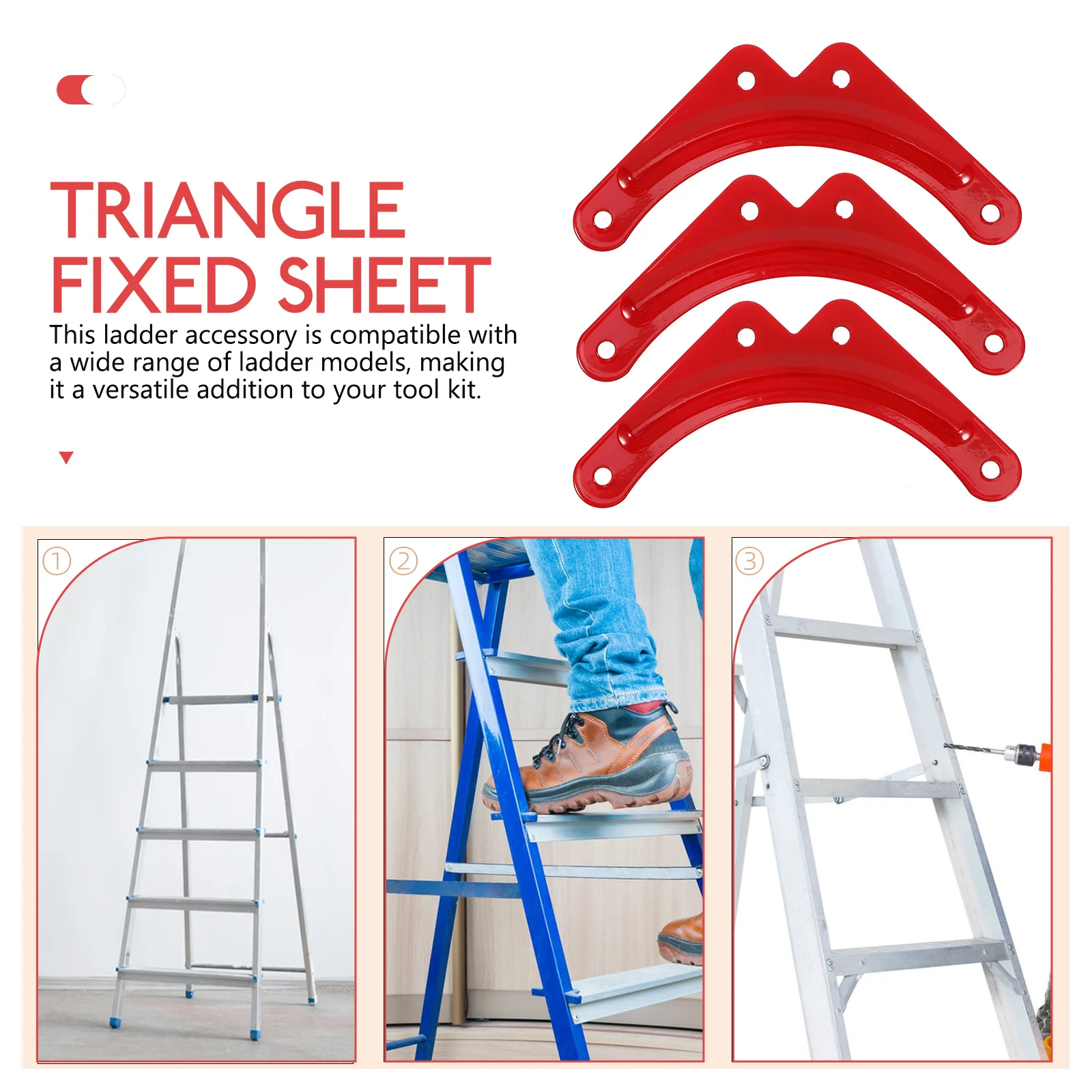 

10pcs Reinforcement Sheet Thickened Foldable Stairs Triangle Bracket Ladder Accessory Durable Lightweight Step Brace Hinge Kit